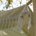 Close-up of silver fringes