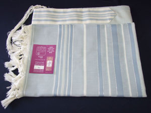 Sapir Tallit - Blue and Azure Stripes