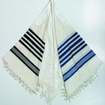 Wool Tallit with blue stripes