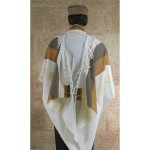 Galilee Tallit with blue and beige striping