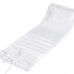 Tashbetz - White on White Solid white tallit - wool