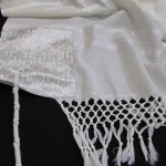 Yemenite tallith with white stripes